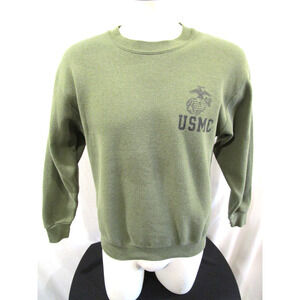 VTG 90's USMC Marines Marine Corps Green Sweatshirt Men Sz M